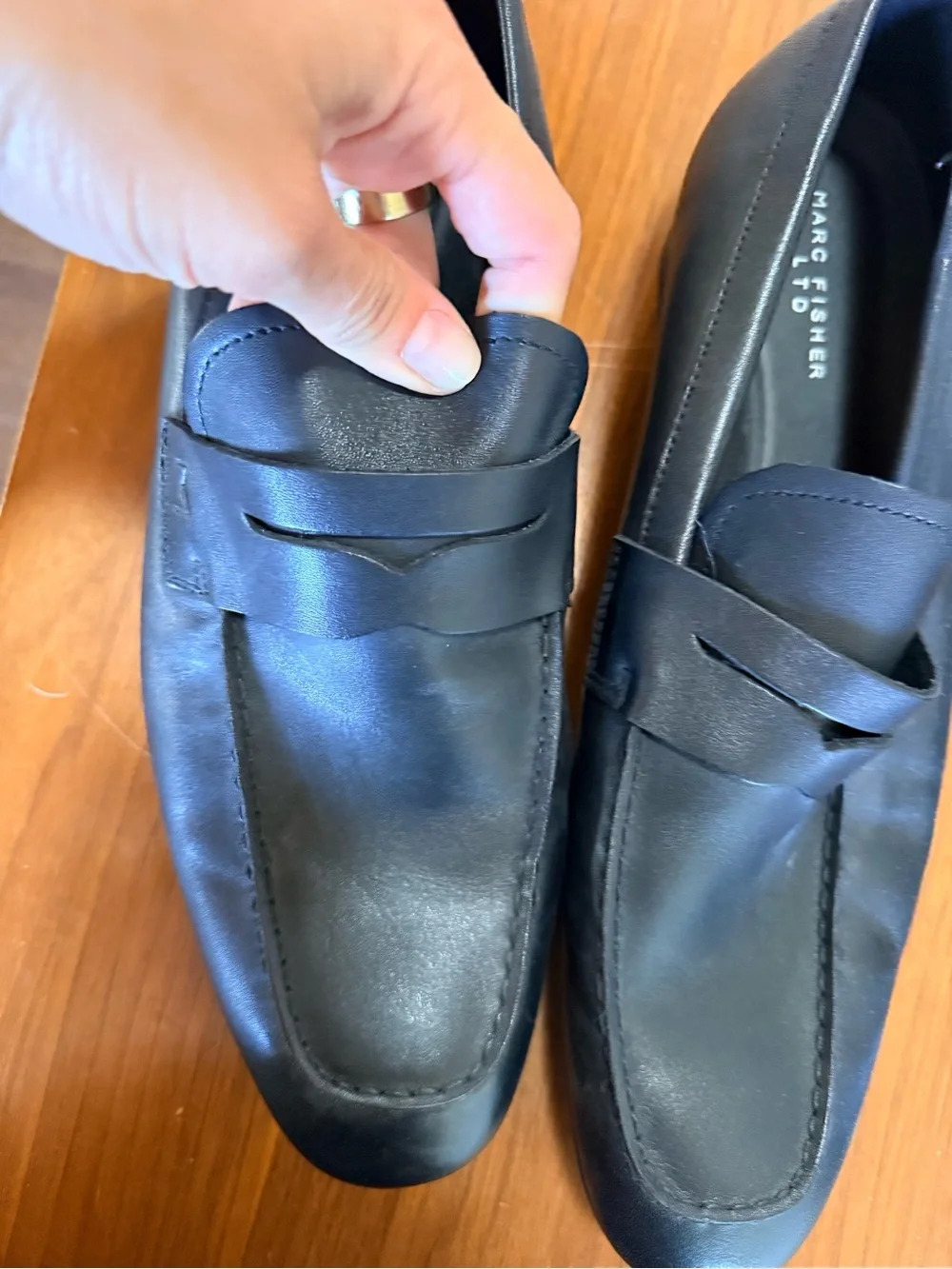Marc Fisher Men's Black Leather Loafers